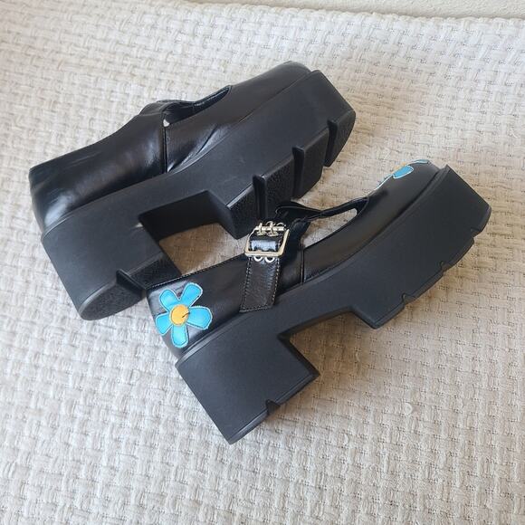 Megan Flower Print Platform Block Heel Mary Jane Shoes Women's Size 9.5 - Picture 7 of 13